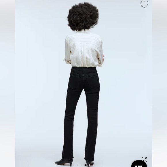 Madewell Black Kick Out Full Length Jeans 25 Flare High Rise - Picture 5 of 14
